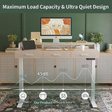 FEZIBO Electric Standing Desk with Drawers, 48x24 Inch Standing Desk Adjustable Height, Stand Up Desk with Monitor Shelf, Sit Stand Home Office Desk, FEZIBO