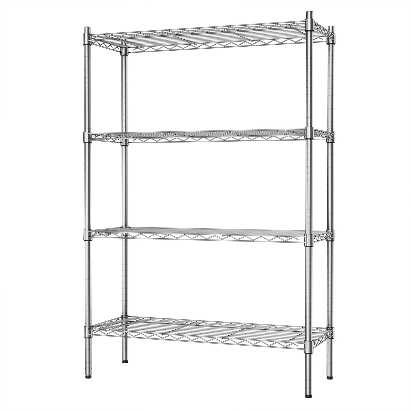 Auslar 4-Shelf Storage Wire Shelves Heavy Duty 4 Tiers Standing Shelving Units Adjustable Metal Organizer Wire Rack, Chrome - WoodArtSupply