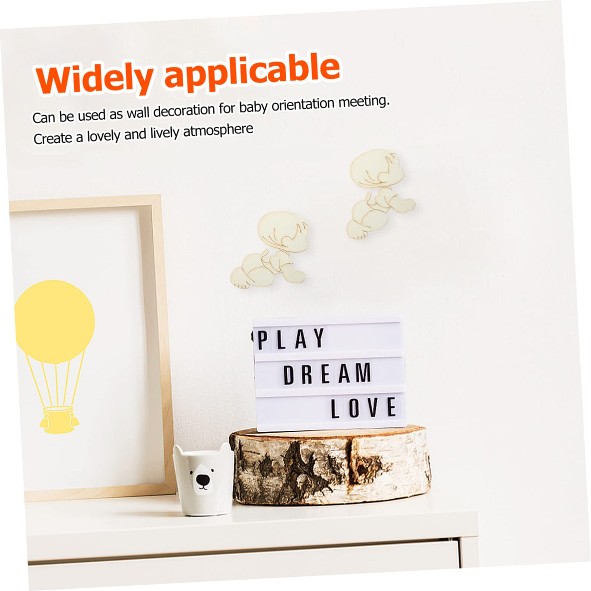 20pcs Baby Decoration Baby Wall Embellishments Unfinished Wood Cutouts Baby Shower Party Supplies First Birthday Party Decoration Baby Wood Sign SEWOART