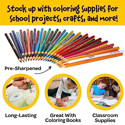 Crayola Colored Pencils (36ct), Kids Pencils Set, Art Supplies, Great for Coloring Books, Classroom Pencils, Nontoxic, 3+ Crayola
