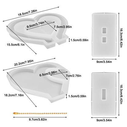 2 Set 3D Photo Frame Resin Molds, FineGood Heart Shape Silicone Molds for Resin, DIY Personalised Picture Frame Epoxy Resin Moulds Art Craft for - WoodArtSupply