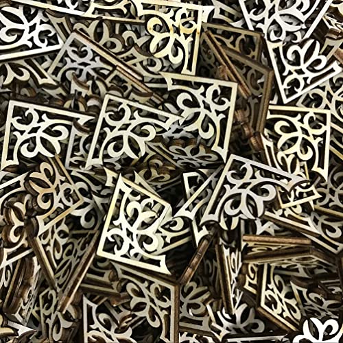 Amosfun 50pcs Solid Wood Carved Corner Onlay Furniture Home Decorations Unpainted Applique Gifts DIY Amosfun