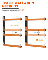 Acools Lumber Storage Rack, Lumber Rack Wall Mount, Heavy Duty Wood Storage Racks with 6-Level System, 720 lb Durable Garage Wood Organizer, Orange Acools