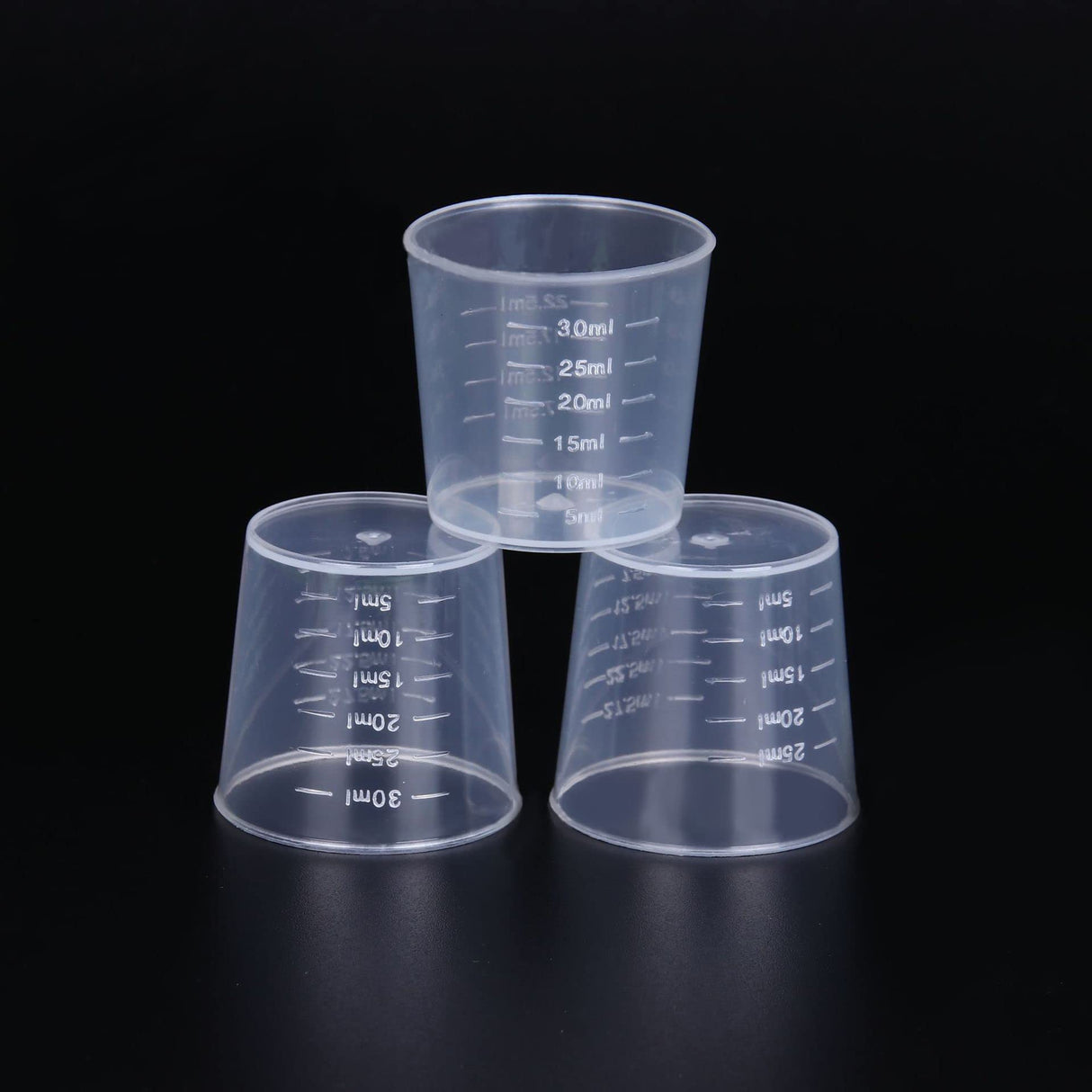 60 Pcs Plastic Graduated Cups 30ml/ 1ounce Transparent Scale Cups Epoxy Mixing Cups, with 50 Pack Wooden Stirring Sticks for Mixing Paint, Stain, Muluo