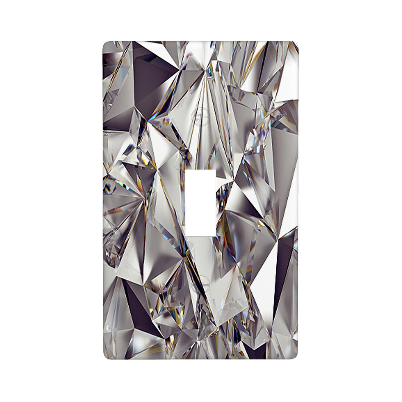 Moslion Diamond Shine 1-Gang Toggle Wall Plate 3D Shining Crystal Sparkle Light Switch Plug Covers Home Kitchen Bathroom Bedroom Decor Moslion