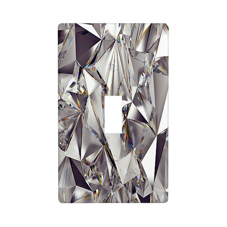 Moslion Diamond Shine 1-Gang Toggle Wall Plate 3D Shining Crystal Sparkle Light Switch Plug Covers Home Kitchen Bathroom Bedroom Decor Moslion