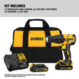 DEWALT 20V MAX* Cordless Drill / Driver Kit, Compact, Brushless (DCD777C2) DEWALT