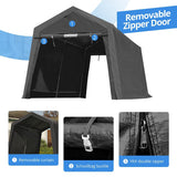 ADVANCE OUTDOOR 7x12 ft 2 Roll up Doors & Vents Outdoor Portable Storage Shelter Garage Tent Carport for Motorcycle ATV with Heavy Duty Metal Frame ADVANCE OUTDOOR