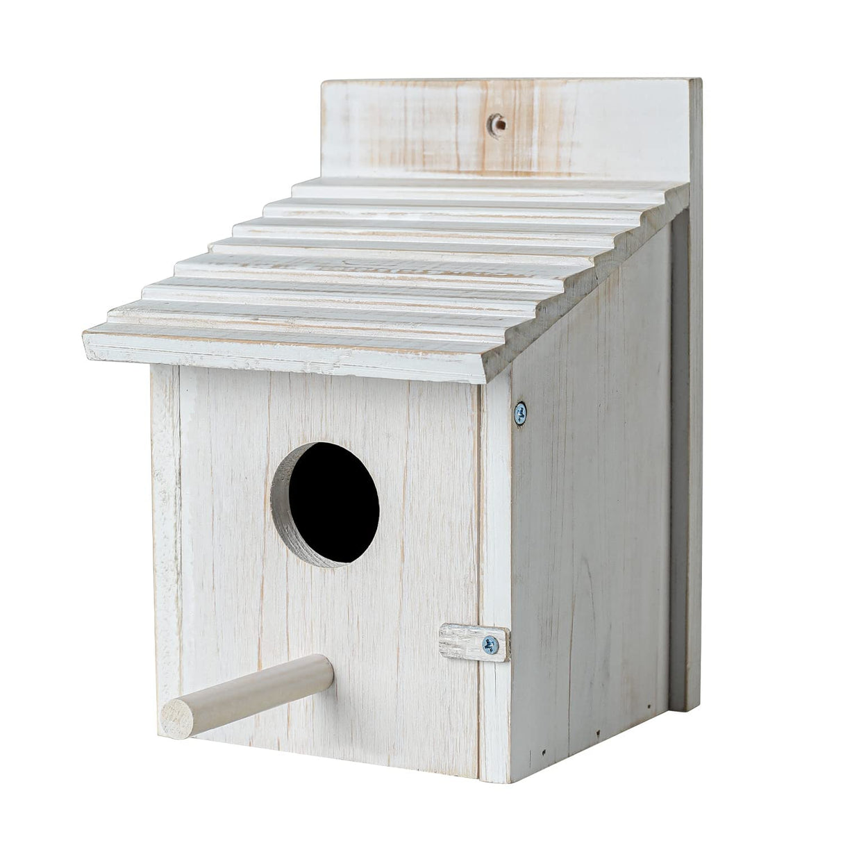 NATUREYLWL Bird House for Outside with Pole for Finch Bluebird Cardinals Garden Wooden Hanging Birdhouses NATUREYLWL
