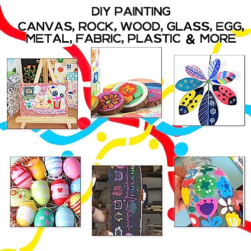 TRANSON 12 Color Dual-tip Acrylic Paint Pen Set for Canvas Rock Wood Leather Ceramic DIY Painting TRANSON