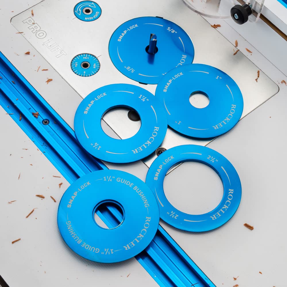 Snap-Lock Router Plate Insert Lock (5 Set) - Twist Locks for Router Table Insert Plate Fits Properly & Control Dust – Aluminum Router Table Insert ROCKLER