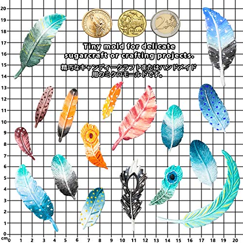 Feather Fondant Silicone Molds for Sugarcraft Cake Decorating, Chocolate, Cupcake Topper, Epoxy Resin Jewelry Casting, Polymer Clay 2-Bundle Length FUNSHOWCASE