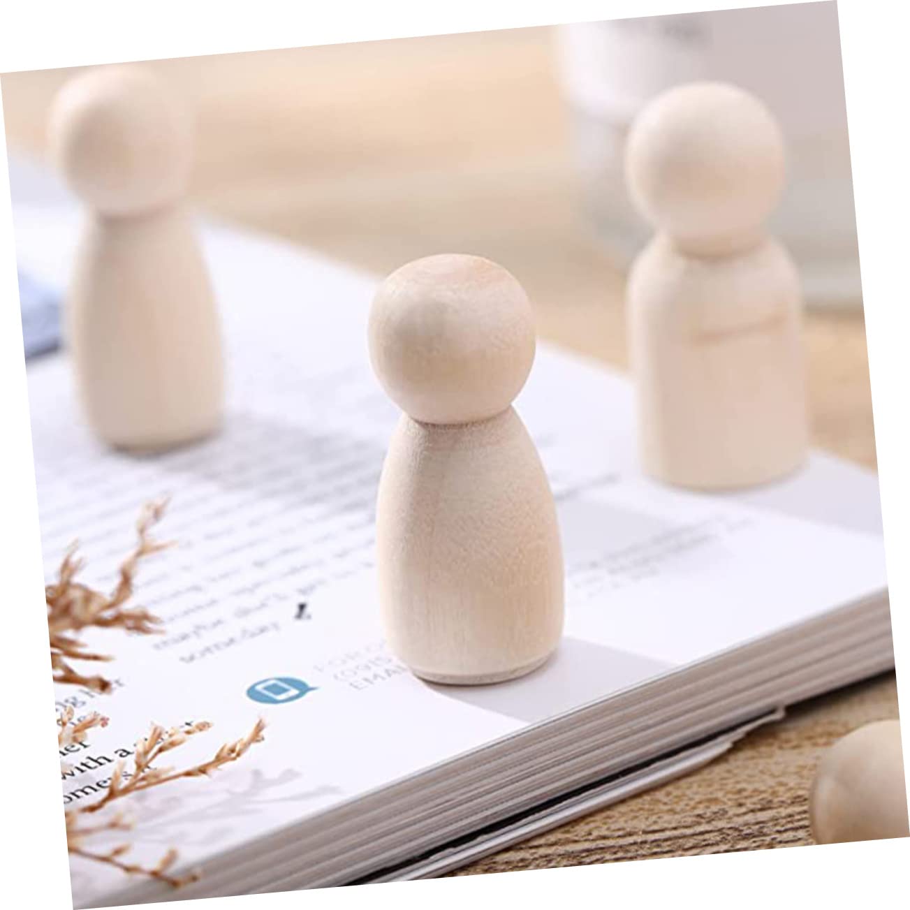 VILLFUL 30pcs Little Wooden Man Easter Peg Toys Dolls Peg People Wooden Peg Figures Art Crafts Peg Doll Unfinished Wooden Figure Kids Crafts Kids DIY VILLFUL