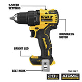 Dewalt DCK489D2 ATOMIC 20V MAX Brushless Lithium-Ion Cordless 4-Tool Combo Kit (2 Ah) DEWALT
