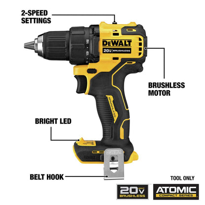 Dewalt DCK489D2 ATOMIC 20V MAX Brushless Lithium-Ion Cordless 4-Tool Combo Kit (2 Ah) - WoodArtSupply