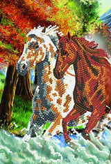 Crystal Art Diamond Painting Notebook - Wild Horses Notebook Kit - Create a Sparkling Notebook Cover using Crystals - For ages 8 and up Crystal Art