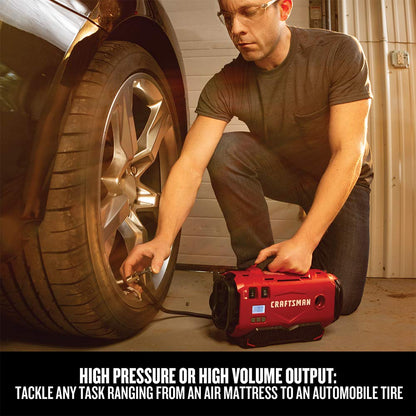 CRAFTSMAN V20 Tire Inflator, Compact and Portable, Automatic Shut Off, Digital PSI Gauge, Bare Tool Only (CMCE520B)