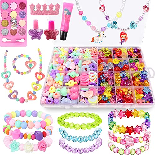 Bead Kits for Girls - Jewelry Making Kits Colorful Acrylic Girls Bead Set Jewelry Crafting Set DIY Bead Jewelry Making Kit for Kids Girls