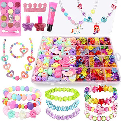 Bead Kits for Girls - Jewelry Making Kits Colorful Acrylic Girls Bead Set Jewelry Crafting Set DIY Bead Jewelry Making Kit for Kids Girls