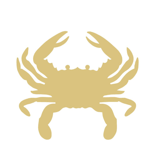 Crab Cutout Unfinished Wood Nautical Décor Ocean Beach House Décor Door Hanger MDF Shape Canvas Style 6 (12") - WoodArtSupply