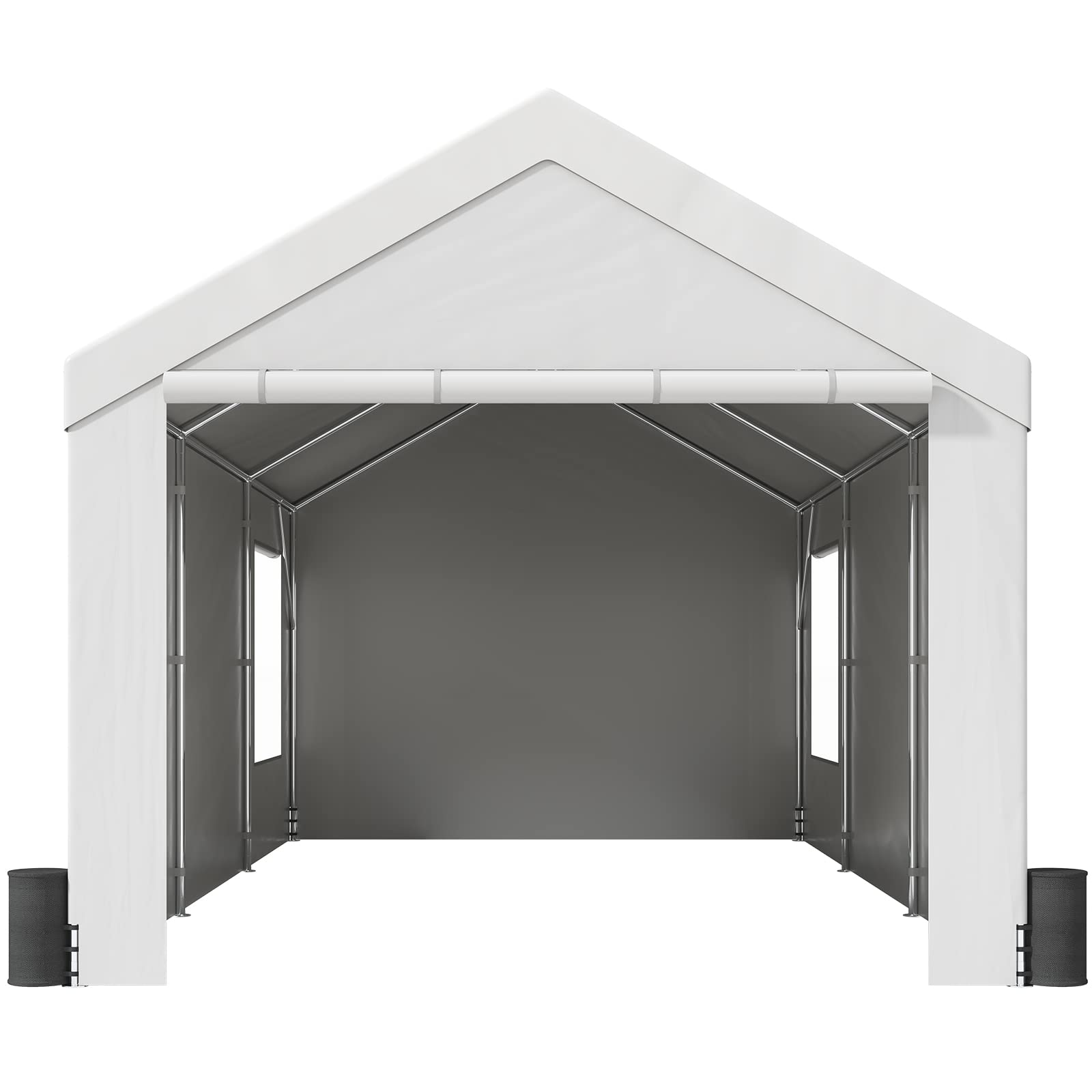 VEVOR Carport, 10x20ft Heavy Duty Car Canopy, Portable Garage with Roll-up Ventilated Windows & Removable Sidewalls, UV Resistant Waterproof - WoodArtSupply