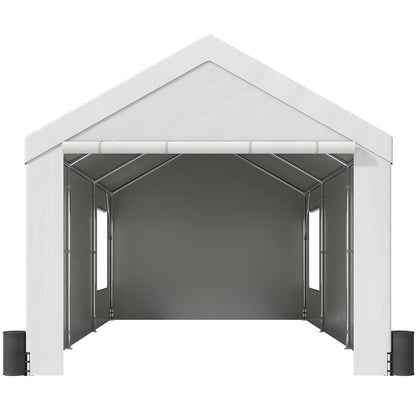 VEVOR Carport, 10x20ft Heavy Duty Car Canopy, Portable Garage with Roll-up Ventilated Windows & Removable Sidewalls, UV Resistant Waterproof - WoodArtSupply