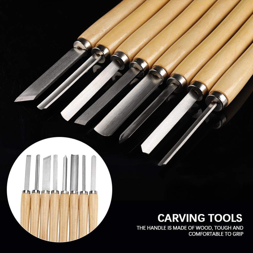 Chisel Set, 8 Pcs/Set Wood Lathe Chisel Set Turning Tools Woodworking Gouge Skew Parting Sheens