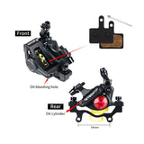 CNC MTB Hydraulic Disc Brake，Bike Disc Brake Front and Rear Line Pulling Hydraulic Disc Brake，Black. CNC