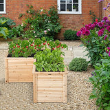 Giantex Raised Garden Bed, 47.5x47.5x24.5 Inch Wooden Planter Box, Outdoor L-Shaped Deep Garden Bed for Sapling Flower Herb Vegetable Fruit Giantex