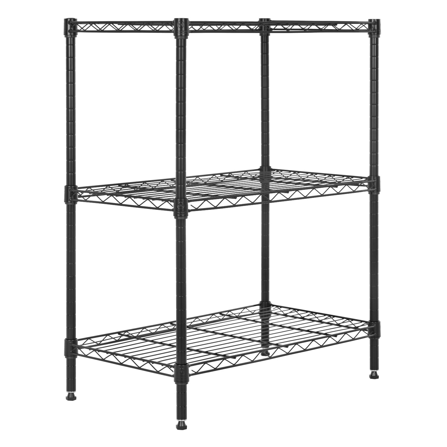 PayLessHere Wire Shelving Unit Heavy Duty Storage Rack Metal Shelf Garage Organizer Wire Rack with Casters (Black, 23" D x 13" W x 30" H) PayLessHere
