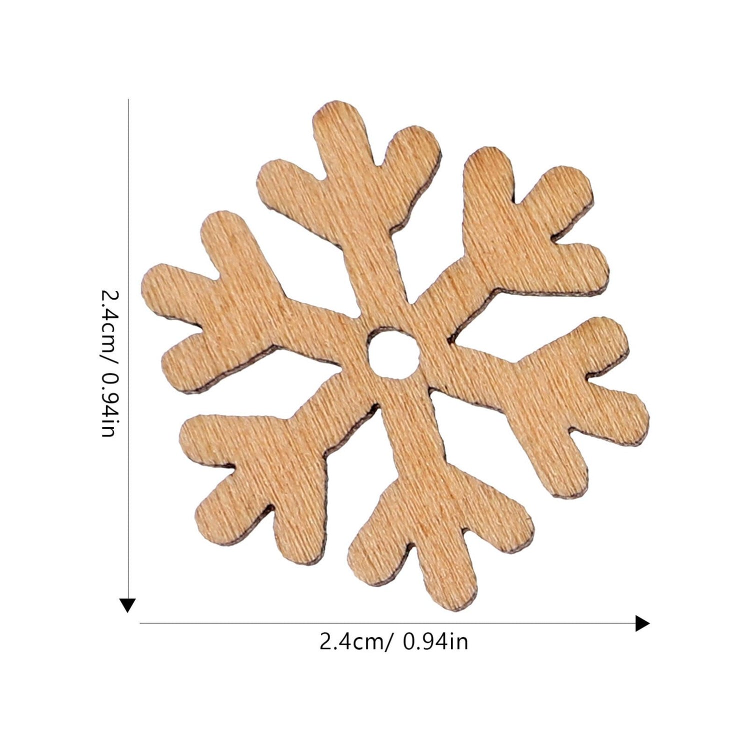 VOSAREA Christmas Unfinished Wooden Snowflake Ornaments: 200pcs Snowflake Hanging Cutouts Blank Wood Slices DIY Craft Embellishments for Xmas Tree VOSAREA