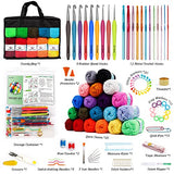 20 Large Acrylic Yarn Skeins-105 PCS Crochet Kit with Hooks Yarn Set, Premium Bundle Includes 2000 Yards Yarn Balls, Needles, Accessories, Ideal INSCRAFT