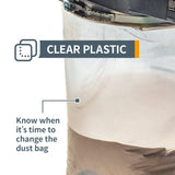POWERTEC 70009 Clear Plastic Dust Collection Bag, 19-1/2 Inch Dia x 33-Inch, 5-Pack Dust Collector Bags for machine with 19”Filter Drum–5 Pack POWERTEC