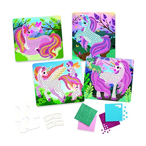 ORB The Factory Sticky Mosaics Unicorns, Pink/Teal/Blue/Purple, 12' x 2' x 10.75' - WoodArtSupply