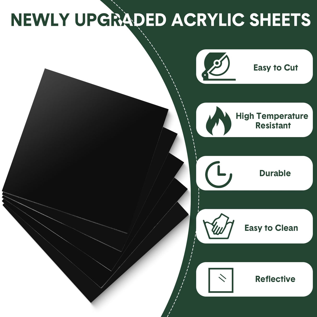 Suzile 50 Pcs Black Acrylic Sheet 3.9 x 3.9 in Acrylic Sheets 1/8 Thick Cut to Size Acrylic Sheets Opaque Polycarbonate Sheet Acrylic for Laser Suzile