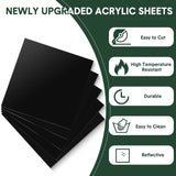 Suzile 50 Pcs Black Acrylic Sheet 3.9 x 3.9 in Acrylic Sheets 1/8 Thick Cut to Size Acrylic Sheets Opaque Polycarbonate Sheet Acrylic for Laser Suzile