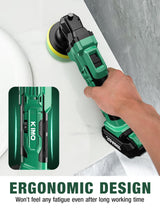 KIMO 20V Cordless Buffer Polisher Kit, 24 Accessories, 2 X 2000mAh Batteries, Car Polisher w/ 6 Variable Speed Up to 3634RPM, Cordless Polisher for K I M O.