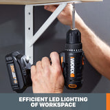 Worx 20V 3/8" Cordless Drill with 84pc Accessory Kit, Variable 2-Speed Drill Set 265 In-Lbs Torque 20+1 Clutch, Lightweight Compact Drill Driver WORX
