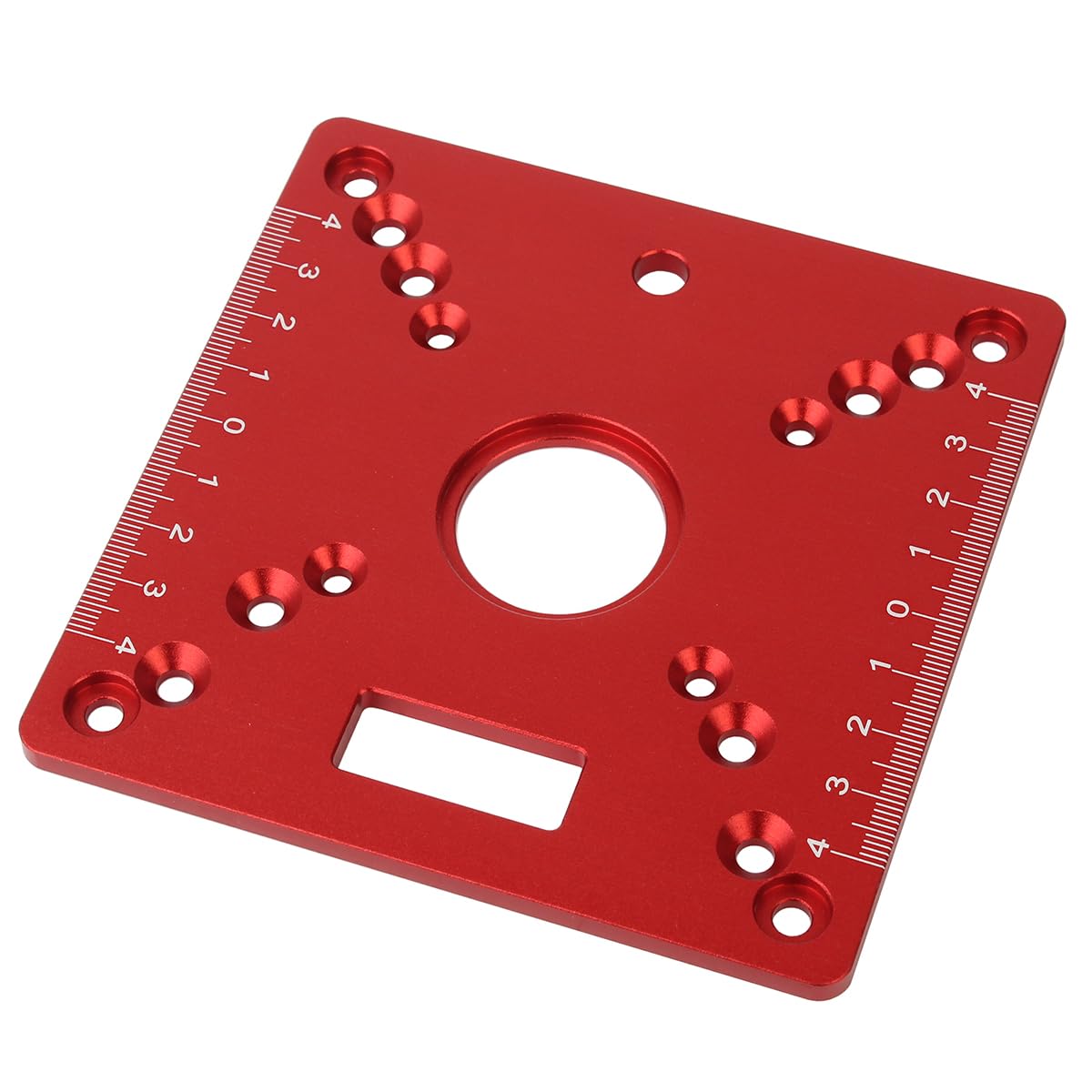KETIPED Aluminium Router Table Insert Plate,Mini Square Woodworking Benches Router Flip Plate,Multifunctional Trimming Engraving Table,055Red KETIPED