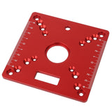 KETIPED Aluminium Router Table Insert Plate,Mini Square Woodworking Benches Router Flip Plate,Multifunctional Trimming Engraving Table,055Red KETIPED