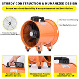Utility Blower Fan 12 Inch, 550W High Velocity Ventilator with Duct Hose, Low Noise Portable Ventilation Fan, Fume Extractor for Exhausting & FDTDUCT
