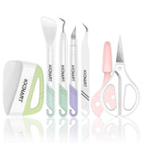 Xinart Weeding Tools Set for Vinyl Craft Knife/Weeder/Scraper/Spatula/Tweezers/Scissors Basic Weed Removal Tool Kit Weeding Cardstock XINART