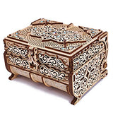 Wood Trick Treasure Box 3D Wooden Puzzle for Adults and Kids to Build - Cute & Neat Design - with Shimmering Crystals - Store Your Jewelry - DIY Gift Wood Trick
