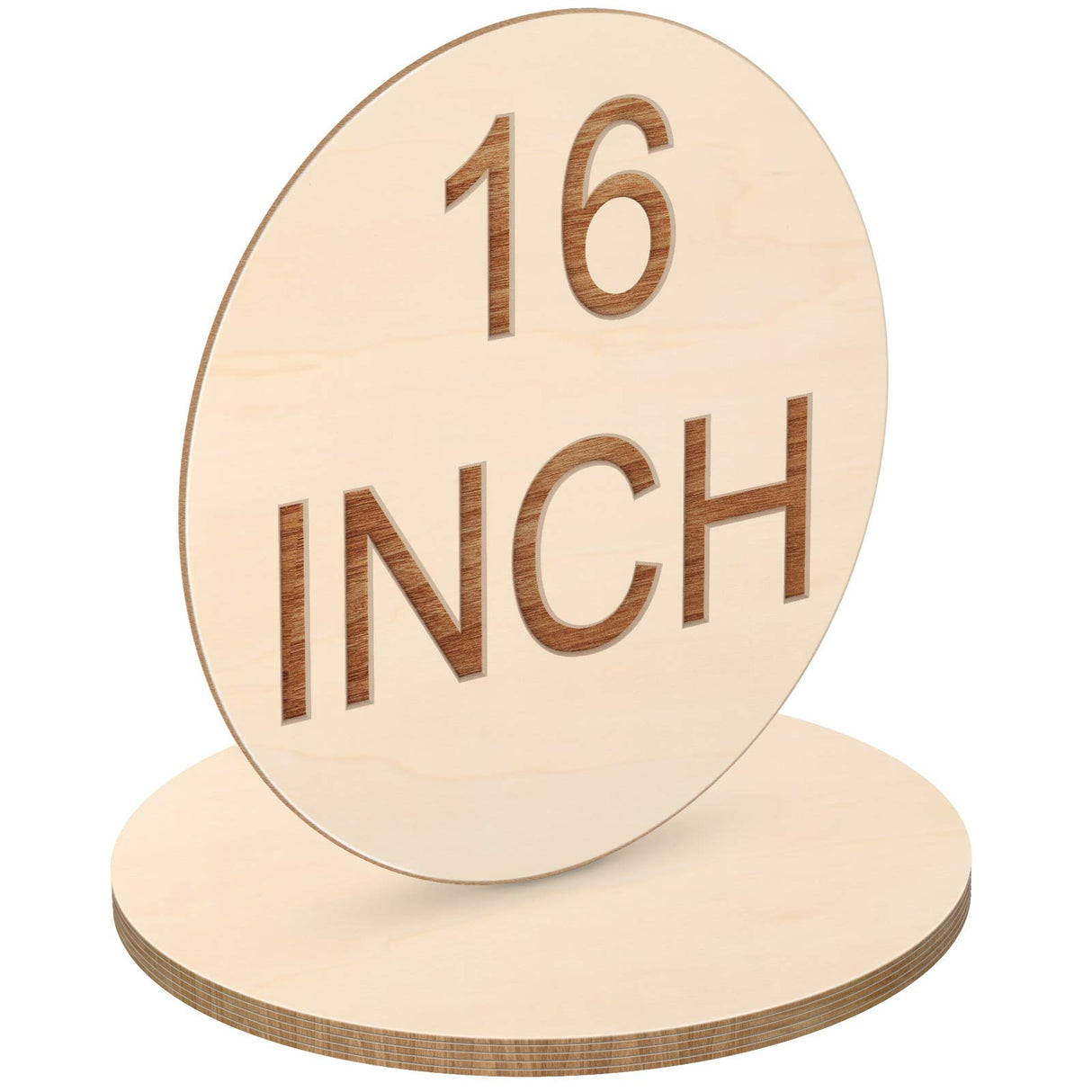 Round Wood Circles for Crafts Round Wood Cutouts Unfinished Round Wood Discs for Door Hanger Design Wood Burning (12 Pieces, 16 Inch) Jetec