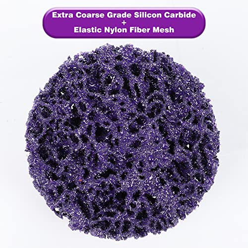 TSOAPX 10 PCS 2" Quick Change Strip Discs, Purple Non Woven Nylon Easy Stripping Discs with Male R-Type Backing, Die Grinder Attachments for Clean TSOAPX