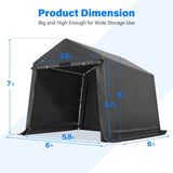ADVANCE OUTDOOR 10X20 ft Carport Heavy Duty Outdoor Patio Anti-Snow Portable Canopy Storage Shelter Shed with 2 Rolled up Zipper Doors & Vents for ADVANCE OUTDOOR