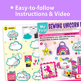 KRAFUN My First Unicorn Kids Sewing kit, Beginner Arts & Crafts, Make 5 Cute Projects with Plush Stuffed Animal, Pillow, Mobile, Keyring and Bag, KRAFUN