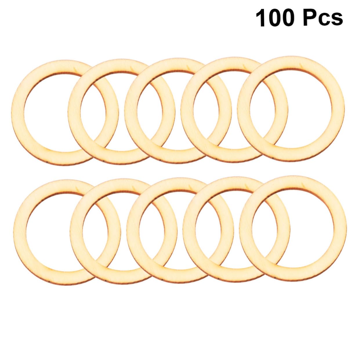 SEWACC 100pcs Macrame Wood Rings Wood Blanks Ring Cross Rings Dream Catcher Bamboo Hoops Wreath Frame Rustic Wood Slices Unfinished Wood Circles SEWACC