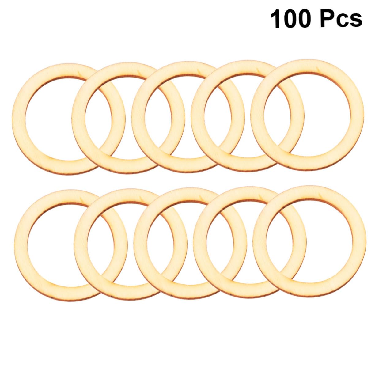 SEWACC 100pcs Macrame Wood Rings Wood Blanks Ring Cross Rings Dream Catcher Bamboo Hoops Wreath Frame Rustic Wood Slices Unfinished Wood Circles