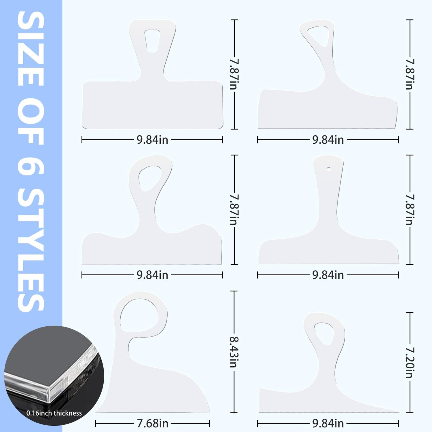 TRINKA Charcuterie Board Template Set - 6 Pcs Acrylic Router Templates for Woodworking | Handle Cutting Board Templates with 4 Pens | Angled Curvy TRINKA